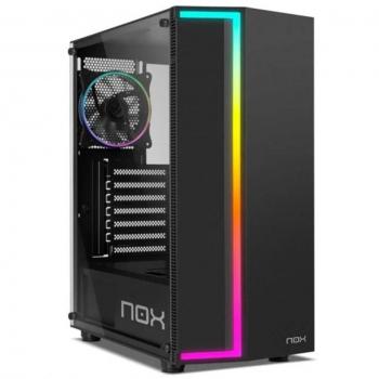 NOX Infinity Gamma Semitorre ATX con Iluminación ARGB Rainbow, Panel Lateral de Cristal Templado, USB 3.0, Color Negro