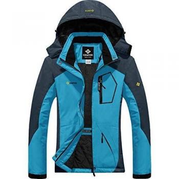 GEMYSE Chaqueta de Esquí Impermeable de Montaña para Mujer Abrigo de Invierno de Lana Antiviento con Capucha