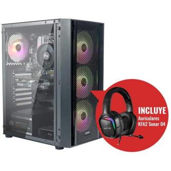 Pack Ordenador de Sobremesa CoolPC PUMA con Procesador AMD Ryzen 5 5500, 16 GB de RAM, 500 GB SSD y Tarjeta Gráfica Nvidia Geforce RTX 4060 + Auriculares KFA