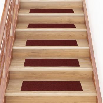 Alfombrilla autoadhesiva para escaleras Día y Noche 15 uds roja 76x20 cm