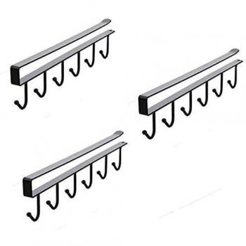 3 Pack Taza Taza tazas de vidrio de vino ganchos de almacenamiento ganchos cocina utensilios cinturones y bufanda colgante gancho estante soporte bajo armario