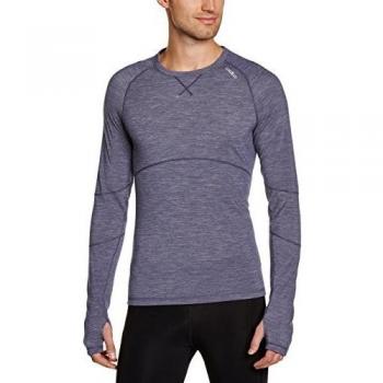 Odlo Shirt Long Sleeve Crew Neck Revolution TW Warm - Top interior térmico para hombre, color gris, talla 2XL
