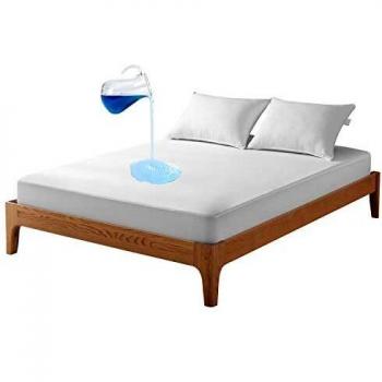 Zioprea Protector de Colchón Impermeable Transpirable Fundas Colchon Antiácaros Hipoalergénico Colchones 90x200cm Natural Tencel
