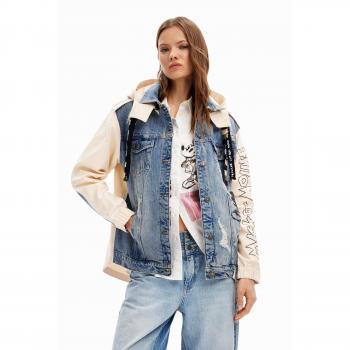 Desigual Women's Hybrid Mickey Mouse Denim Jacket with Hood