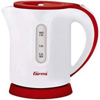 Hervidor eléctrico Girmi BL10 0.8L 1100W inalámbrico rojo y blanco