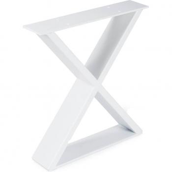 Pata Fija Soporte en Aspa Acero Estilo Industrial S para Mesa - Pata Decorativa para Muebles - Instalación por Atornillado - Medidas 380x80x382 mm - 1 Unidad - 38