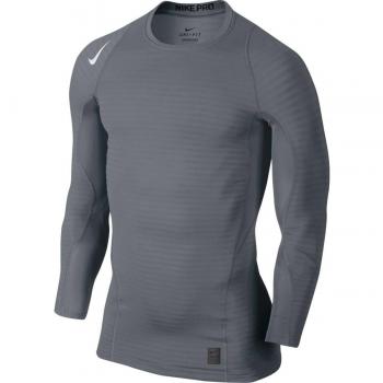 Nike Warm Comp Ls Crew Camiseta de Manga Larga, Hombre, Gris