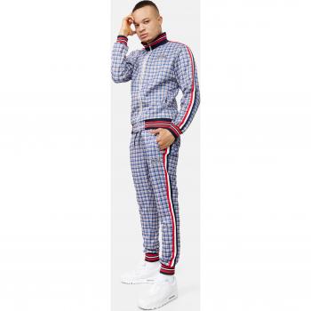 Lonsdale Burmarsh Men's Slim Fit Tracksuit - Blue/White/Red