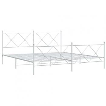 Estructura de cama metal con cabecero y estribo blanco 180x200 cm