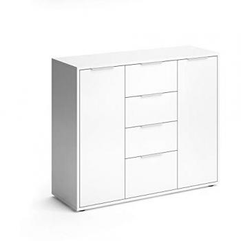 Aparador Leon, Blanco, 100 x 84 cm, Mueble TV y Almacenamiento