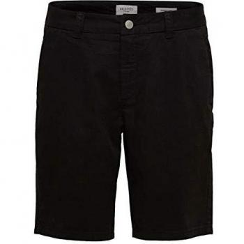 SELECTED FEMME Slfmegan MW Shorts W Pantalones Cortos, Negro
