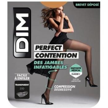 DIM Perfect Contention Panty Compresión Ligera Transparente Nude 25D Talla S 1 unidad