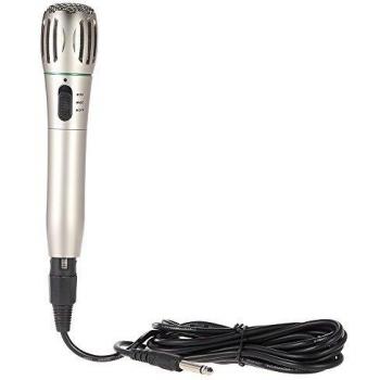ammoon® La Función Dual Profesional del Metal Sin Hilos o de Cable del Micrófono Sistema con el Receptor del Cable de 1/4  de Reunión las Partes Karaoke