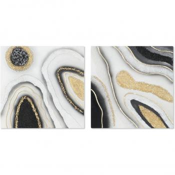 Cuadro Home ESPRIT Abstracto 80 x 3 x 80 cm (2 Unidades)