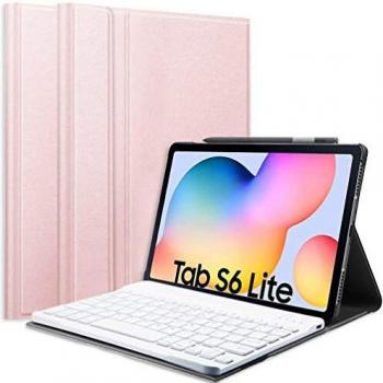 CHEERS Funda con Teclado para Tableta Galaxy S6 Lite, Funda de Piel Teclado Bluetooth Desmontable de diseño Estadounidense para Samsung Tab S6 Lite de 10,4 Pulgadas