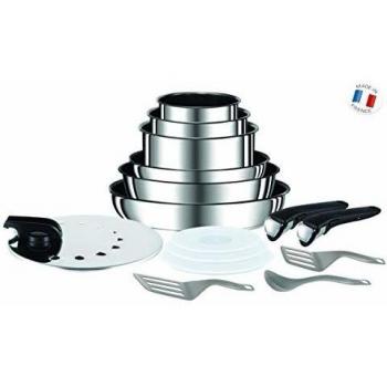Tefal Ingenio Preference - Juego de 2 Sartenes y 4 Ollas + Accesorios: 2 Sartenes 22/26 cm, Cazos 16/18 /20 cm, Guisera 24 cm, 4 Tapas, 1 Cuchara, 2 Espátulas, 2 Mangos intercambiables, Thermospot