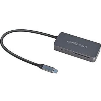 Lector de Tarjetas Mediacom MD-S405 USB-C 5 en 1 Aluminio SD Micro SD