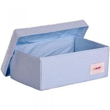 Minene 1514 - Caja de tela pequeña, diseño topitos, color azul claro