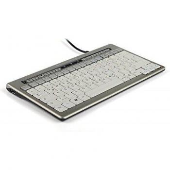 Teclado Compacto Ergonomico Bakker Elkhuizen S-board 840 USB QWERTY UK Plata y Blanco