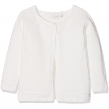 NAME IT Nbffanita Ls Knit Card, Chaqueta Punto para Bebés, Blanco