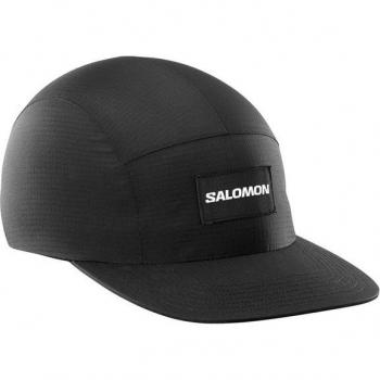 Gorra unisex Salomon Bonatti WP Five P Cap negra, impermeable, de cinco paneles