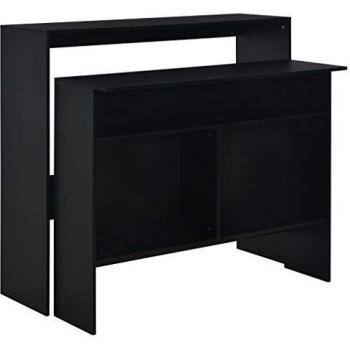 vidaXL Bar Table with 2 Table Tops Black 130x40x120 cm