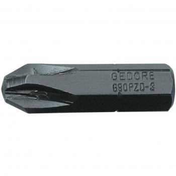 Gedore 690 PZD 1 S-010 - Punta destornillador 1/4, Paquete ventajoso 10 uds, PZ 1