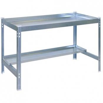 Huerto SIMONGARDEN DESK 1500x600 GALVA/GALVA - Mesa de cultivo metálica galvanizada de 840x1500x700 mm con capacidad de 600 kg por estante