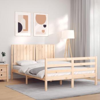 Cabecero de cama de madera maciza 140x190 cm Vidaxl Marrón