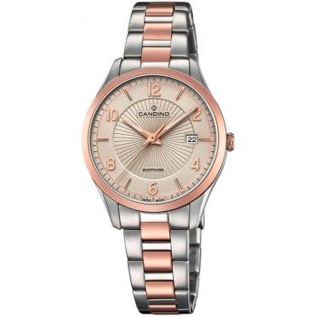 Reloj Candino para mujer C4610 Couple de acero plateado.
