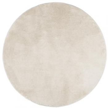 Alfombra de pelo corto OVIEDO Ø 80 cm Color Antracita, Beige, Crema - Alfombra de Piso para Sala de Estar, Dormitorio, Habitación, Salón