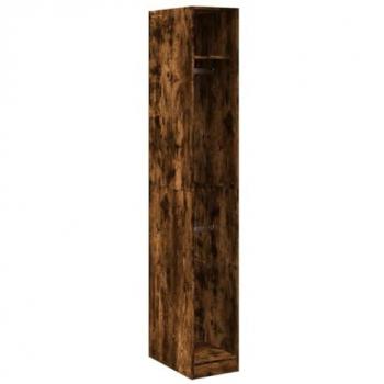 Armario de madera de ingeniería color roble ahumado 30x50x200 cm