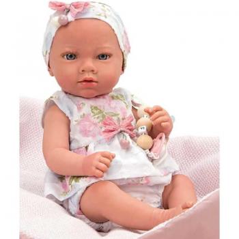 Muñeca Reborn Inna 38 cm con Cuerpo de Vinilo y Manta Rosa (Muñecas Arias - 98106)