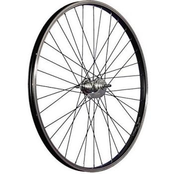 Rueda trasera de bicicleta de 26 pulgadas con freno contrapedal en acero inoxidable 559-21 negro/plata