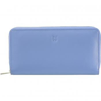 Cartera grande de mujer Dudu de piel con cremallera RFID, cuero Nappa, cierre alrededor, 14 bolsillos para tarjetas de crédito y agujeros para pantalones