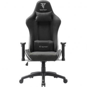 Silla Gaming Tempest Vanquish Negra/Blanca Tela Transpirable
