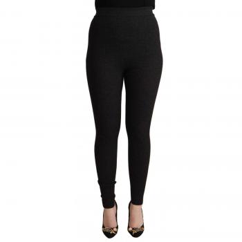 Dolce & Gabbana Black Virgin Wool Stretch Waist Tights Pants - IT40|S, Female, Size: XS