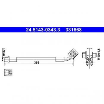 Latiguillo de freno ATE 24.5143-0343.3 de alta calidad y resistencia