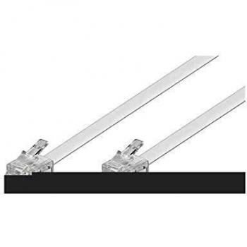 Cable de teléfono RJ11 6P4C Macho/Macho 15m Blanco
