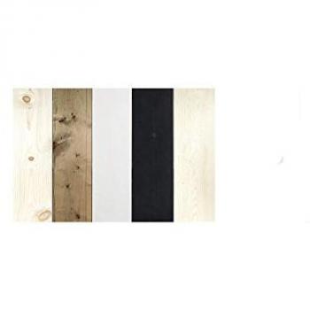 Cabecero de cama de madera maciza estilo vintage multicolor 100x60 cm con acabado combinado pizarra flandes - Hecho a mano en España