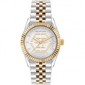 Philipp Plein Ladies Superlative Bicolor Date Watch - 38mm Stainless Steel, Water Resistant 5ATM