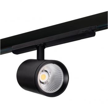 Foco LED Trifásico Orientable 30W 2850lm IP20 Negro 3000K