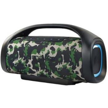 Altavoz Bluetooth Muse M-980 CA - 300W, Camuflaje, IPX6, Luces LED, Radio FM, USB y MicroSD