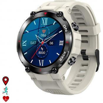 Smartwatch K37 con batería de 480mAh y funciones avanzadas de monitorización cardiaca, oxígeno y notificaciones de aplicaciones.