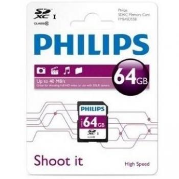 Philips SD C10 - Tarjeta de memoria SDXC de 64 GB
