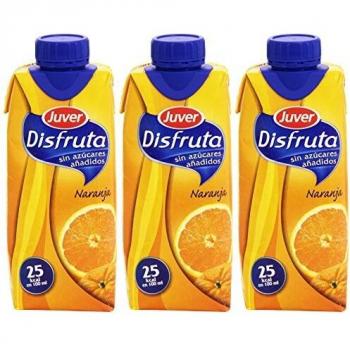 Juver - Disfruta - Bebida refrescante de zumo de naranja - 3 x 330 ml
