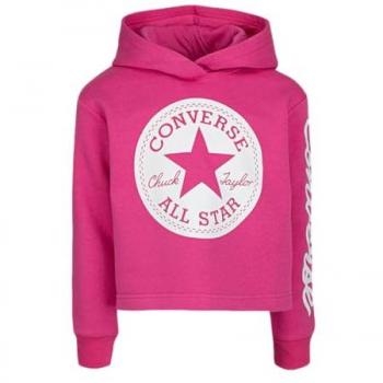 Sudadera con capucha Chuck Patch Cropped Hoodie CONVERSE rosa, tipo: sudadera, características: diseño cropped, color rosa, marca Converse