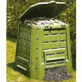 Bac à compost en plastique, Vert, 80 x 80 x 84 cm 370 l