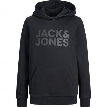 Sudadera con Capucha para Niño Jack & Jones Logo Corp, Color Negro, Talla 8 Años