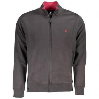 U.S. Polo Assn. Grand Polo Elegant Long Sleeve Zip-Up Sweatshirt - 3XL, Gray, Embroidered Cotton Sweater with Zipper